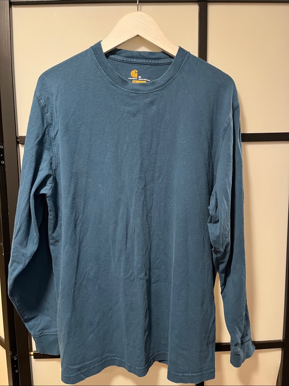 Carhartt Men’s Long Sleeve Work Shirt Medium Blue Original Fit Cotton